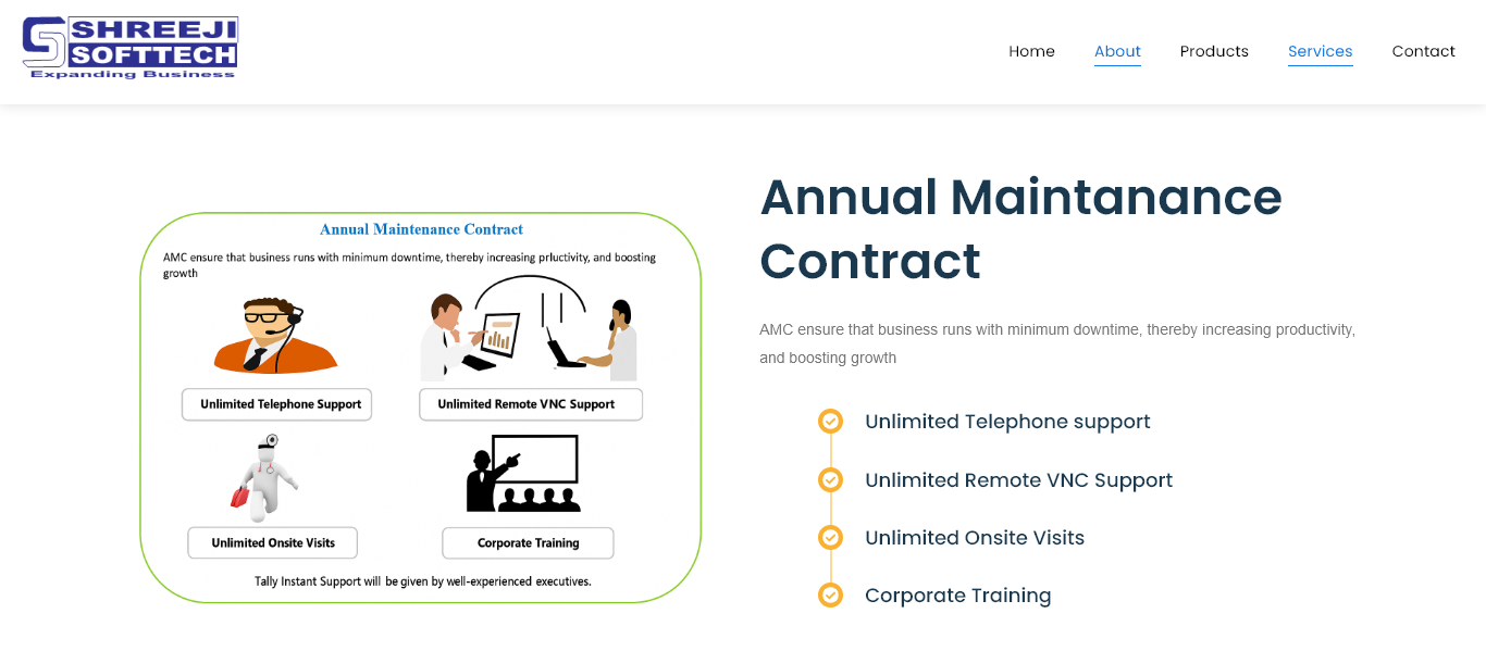 shreeji-softtech-website-annual-maintainance-contract-section-designed-and-developed-by-tech-cryptors-private-limited