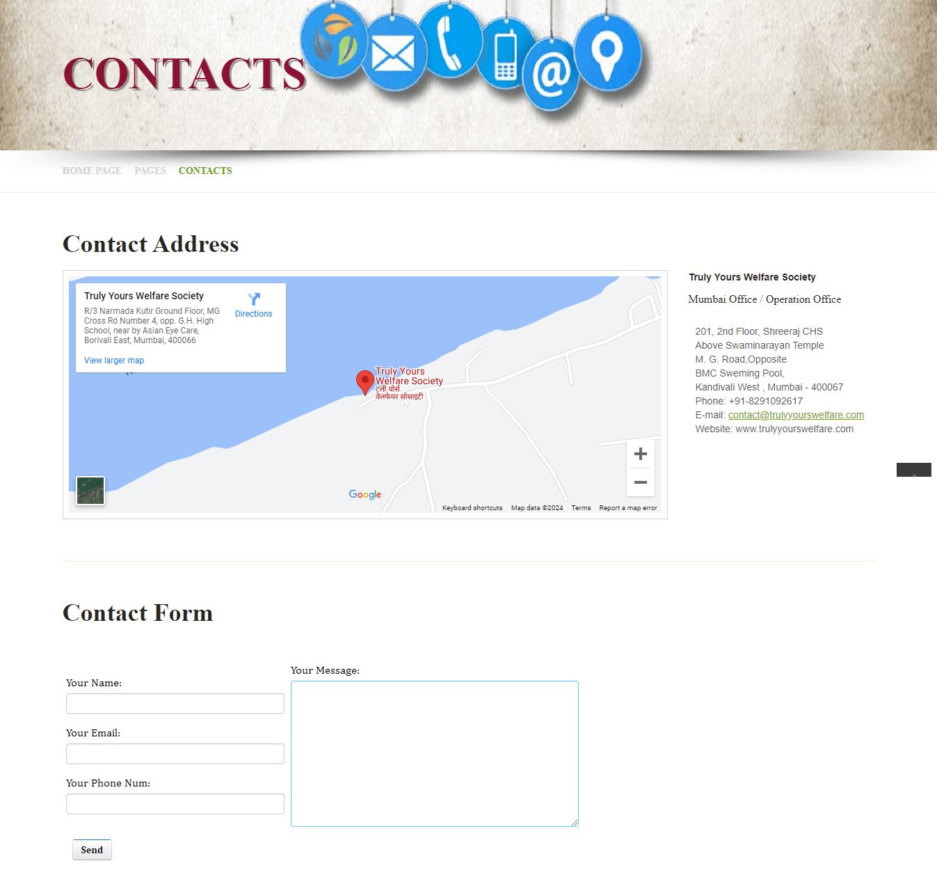 truly-yours-welfare-society-website-contact-page-designed-and-developed-by-tech-cryptors-private-limited