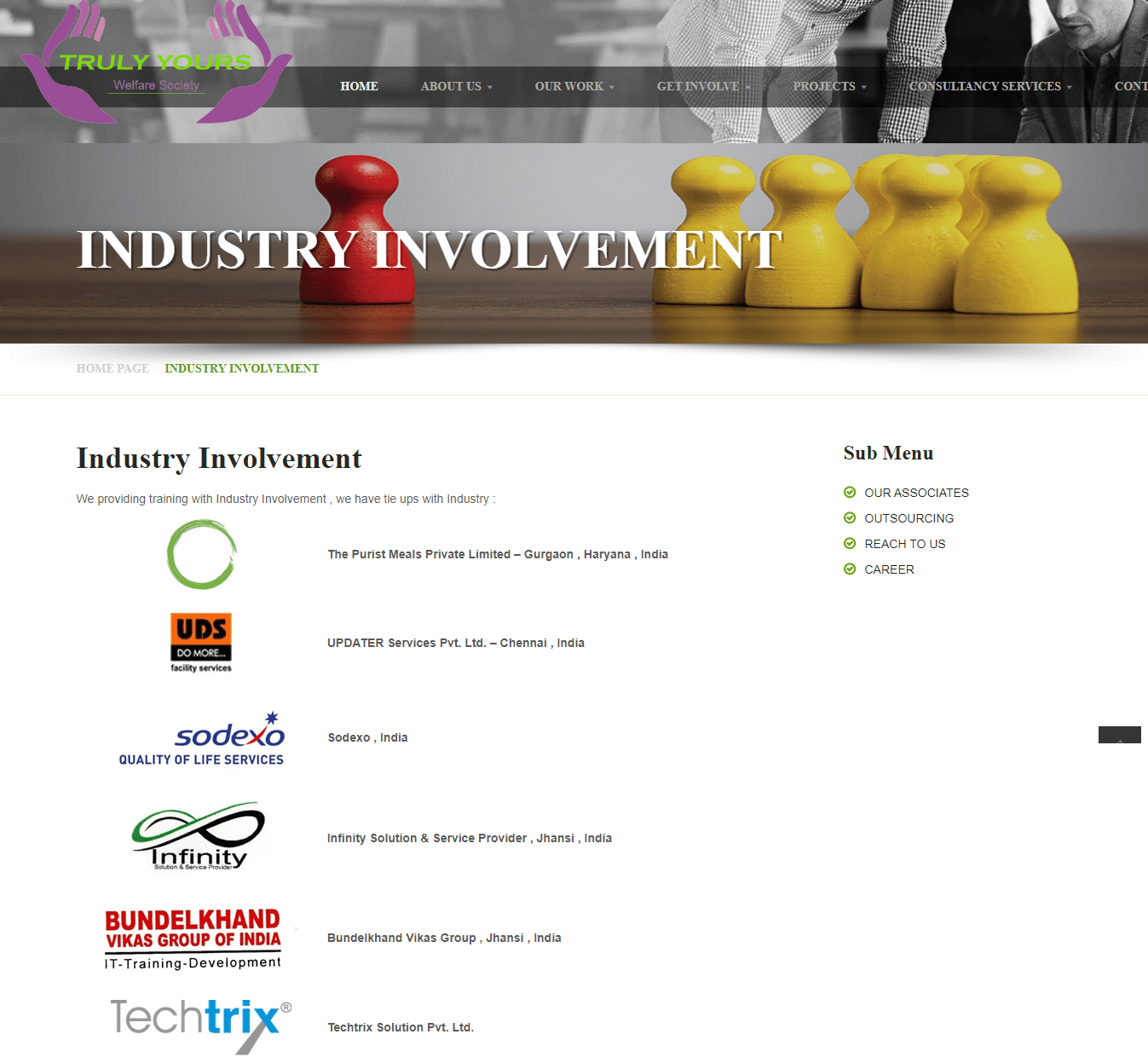 truly-yours-welfare-society-website-industry-involvement-section-designed-and-developed-by-tech-cryptors-private-limited