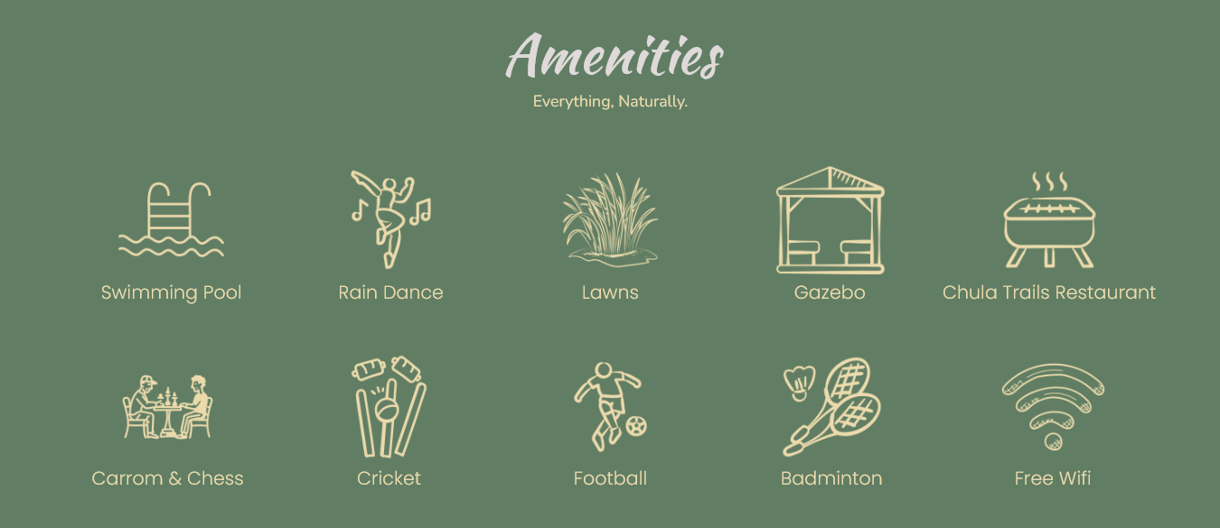 arbor-resort-website-amenities-section-designed-and-developed-by-tech-cryptors-private-limited