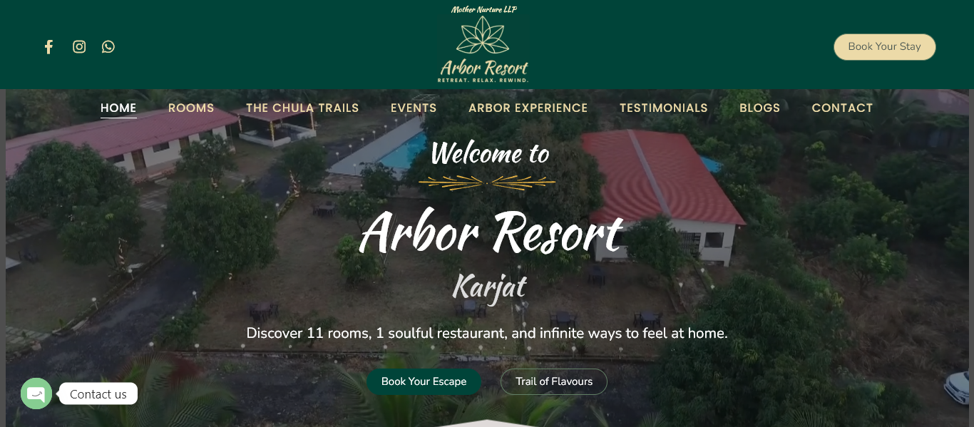 arbor-resort-website-home-page-designed-and-developed-by-tech-cryptors-private-limited