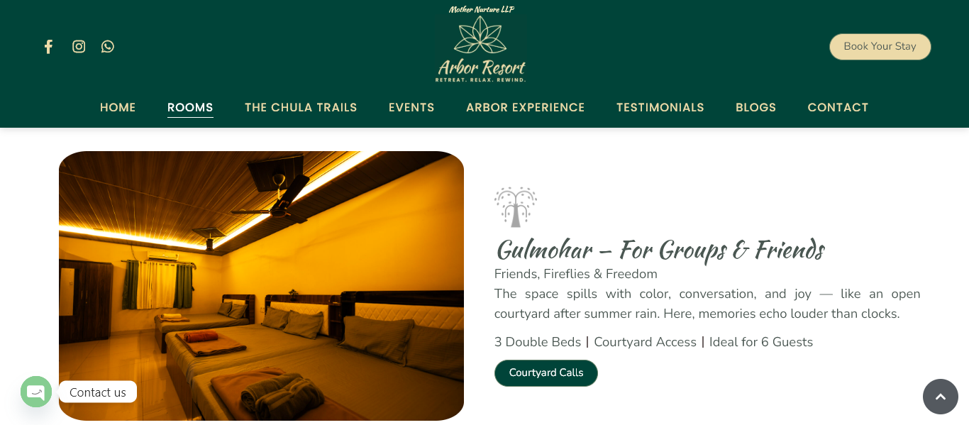 arbor-resort-website-rooms-page-designed-and-developed-by-tech-cryptors-private-limited