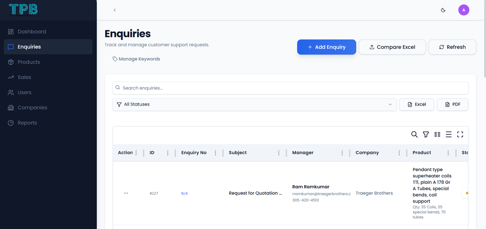 tpp-boilers-webapp-enquiries-page-designed-and-developed-by-tech-cryptors-private-limited